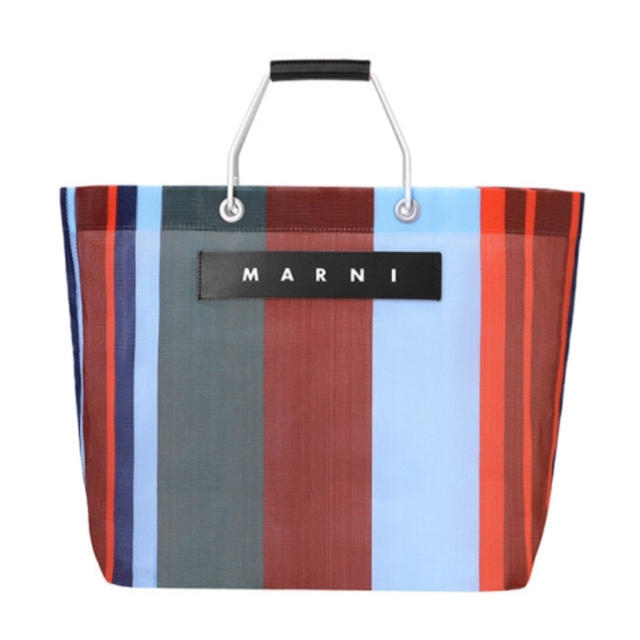 ぼん子さん専用 MARNI フラワーカフェ ストライプバッグ ラッカーレッド