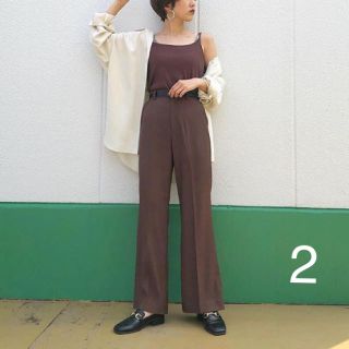 マウジー(moussy)の今季新作☆MOUSSY CENTER PRESS FLARE パンツ☆ブラウン(カジュアルパンツ)