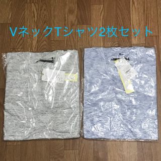 ガルヴァナイズ(Galvanize)のガルヴァナイズ Vネック5分袖Tシャツ グレー ブルー L 2枚セット(Tシャツ/カットソー(半袖/袖なし))