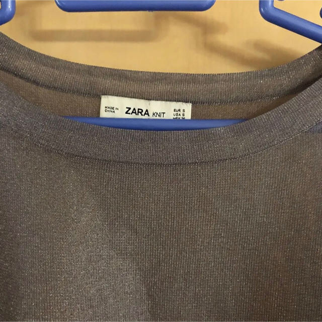 ZARA(ザラ)の最終値下げ！ZARA シルバー ビッグ カットソー Tシャツ 透け感シースルー レディースのトップス(Tシャツ(半袖/袖なし))の商品写真