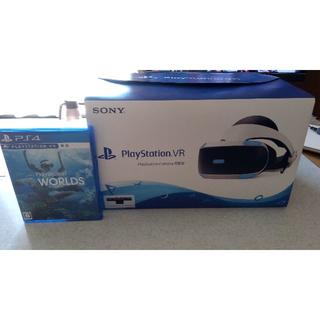 プレイステーションヴィーアール(PlayStation VR)のPS4 VR カメラ同梱版 中古状態良 VR WORLDS セット(家庭用ゲーム機本体)