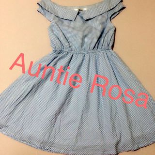 アンティローザ(Auntie Rosa)のオフショルチェックワンピース(ミニワンピース)