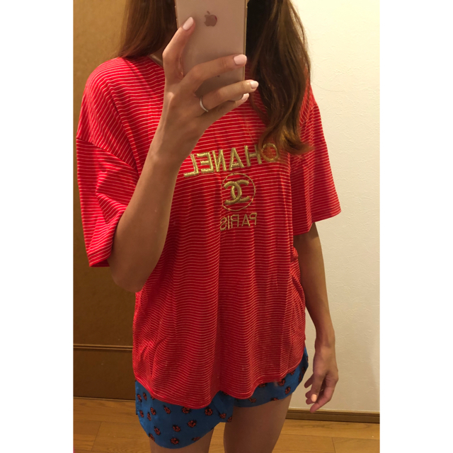 CHANEL boutique 赤ボーダーＴシャツの通販 by プロフィール読んで ...