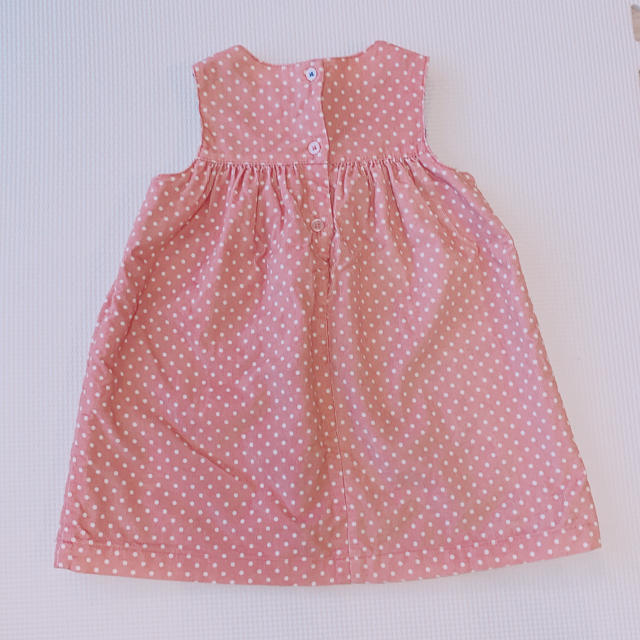 Boden(ボーデン)のベビーボーデン ワンピース  白 ドット 6-12m 80 キッズ/ベビー/マタニティのベビー服(~85cm)(ワンピース)の商品写真