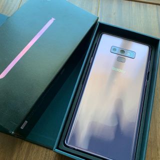 ギャラクシー(Galaxy)の【美品】値下げ Galaxy note9 パープル au おまけ付き(スマートフォン本体)