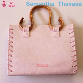 サマンサタバサ(Samantha Thavasa)の 美品★Samantha Thavasaピンクオルラーレバンブーバッグ(ハンドバッグ)