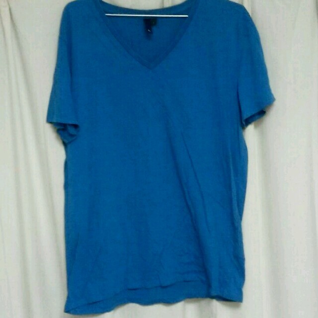 H&M(エイチアンドエム)のH&M Vネック blue  L メンズのトップス(Tシャツ/カットソー(半袖/袖なし))の商品写真