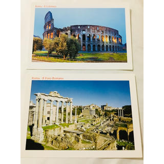 ローマ イタリア ポストカード 2枚(使用済み切手/官製はがき)