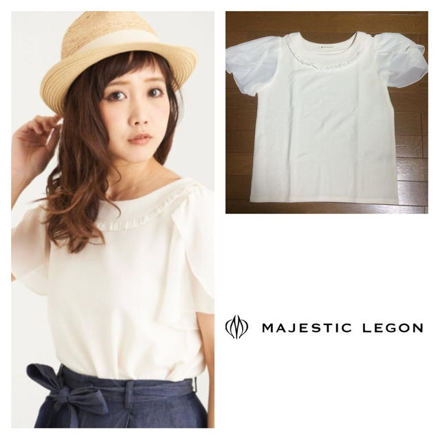 MAJESTIC LEGON(マジェスティックレゴン)の袖シフォン レディースのトップス(Tシャツ(半袖/袖なし))の商品写真