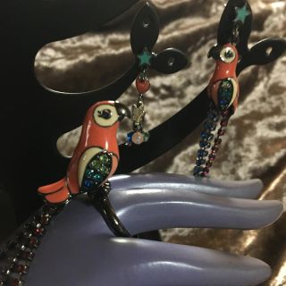 アナスイ(ANNA SUI)のアナスイ  オレンジ パラダイス バード  リング&ピアス  セット(リング(指輪))