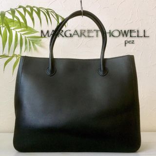 マーガレットハウエル(MARGARET HOWELL)の本日11時で削除 極美品 マーガレットハウエル レザートートバッグ ブラック(トートバッグ)