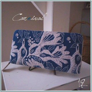 【専用❶❾】⚮̈ carnival∞blue◆本革ロングウォレット(財布)