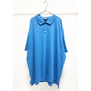 エルエルビーン(L.L.Bean)のvintage ヴィンテージ xxl オーバーサイズ 総柄 水色 青 ポロシャツ(ポロシャツ)