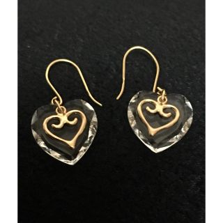 ジュエリーツツミ(JEWELRY TSUTSUMI)のハート ピアス k18  クリスタル(ピアス)