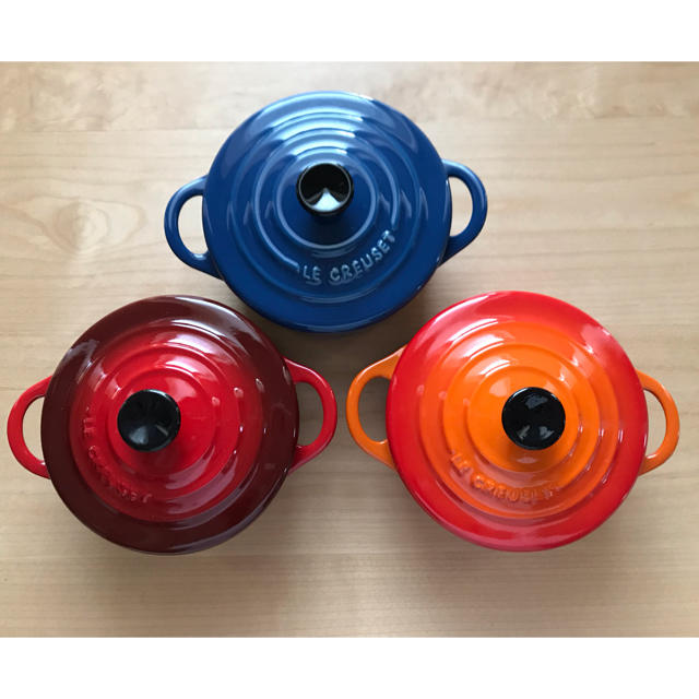 LE CREUSET(ルクルーゼ)のル・クルーゼ☆ミニ・オーバル・ココット 3個セット インテリア/住まい/日用品のキッチン/食器(食器)の商品写真