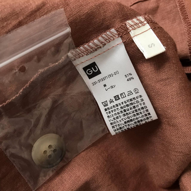 GU(ジーユー)のリネンブレンド オープンカラーシャツ brown レディースのトップス(シャツ/ブラウス(半袖/袖なし))の商品写真