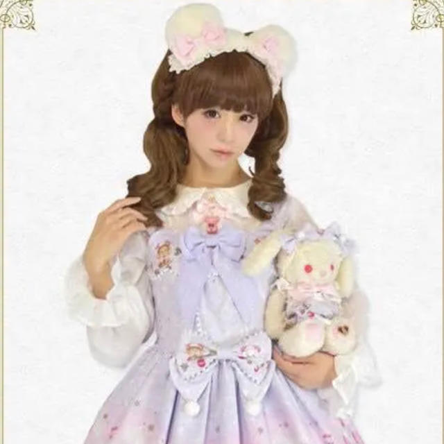 新品 ベイビー くまみみヘッドドレス オフ白 ピンク くまくみゃ