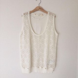 ザラ(ZARA)のZARA ザラ レース ノースリーブニット(その他)