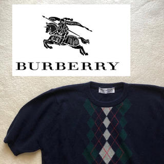 バーバリー(BURBERRY)のBurberrys バーバリー 半袖ニット40 ネイビー(ニット/セーター)
