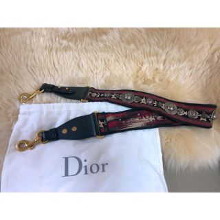 ディオール(Dior)の【新品】Dior レッド キャンバス ストラップ(ショルダーバッグ)