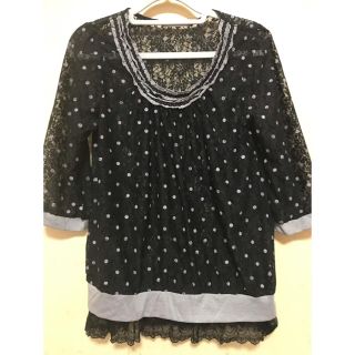 アクシーズファム(axes femme)のaxes☆黒ドット☆レーストップス☆Mサイズ☆axes femme(カットソー(長袖/七分))