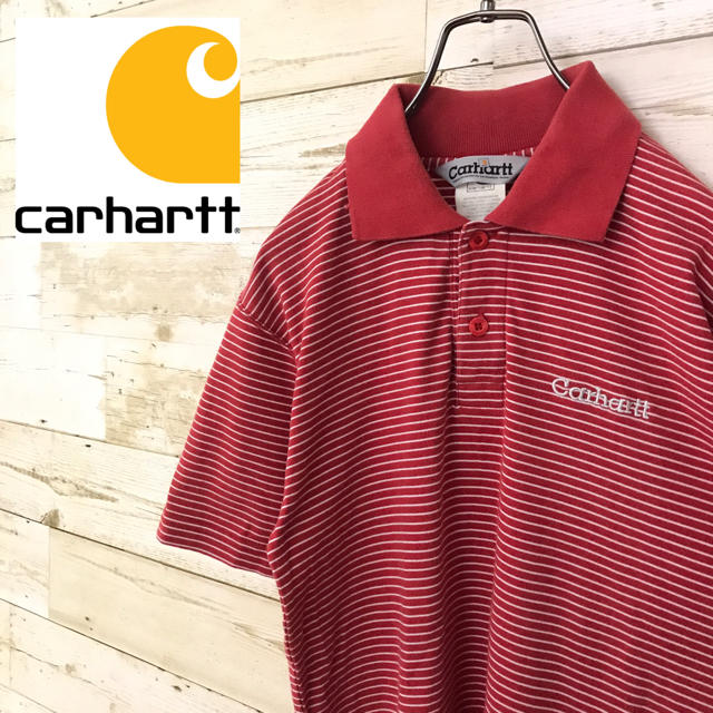 carhartt(カーハート)の【激レア】カーハート☆ワンポイントロゴ半袖ボーダーポロシャツ メンズのトップス(ポロシャツ)の商品写真