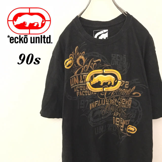 ECKŌ UNLTD（ECKO UNLTD）(エコーアンリミテッド)の【激レア】エコーアンリミテッド☆デカロゴビッグロゴ半袖グラフィックTシャツ90s メンズのトップス(Tシャツ/カットソー(半袖/袖なし))の商品写真