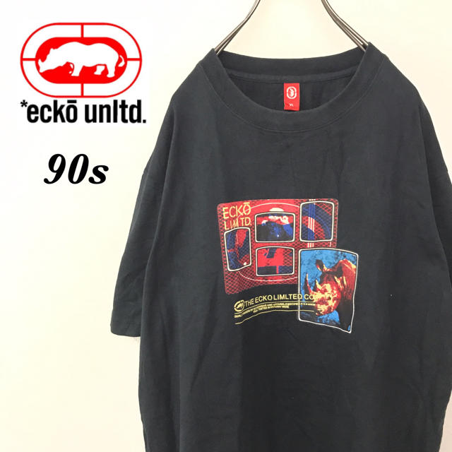 ECKŌ UNLTD（ECKO UNLTD）(エコーアンリミテッド)の【激レア】エコーアンリミテッド☆デカロゴビッグロゴ半袖グラフィックTシャツ90s メンズのトップス(Tシャツ/カットソー(半袖/袖なし))の商品写真