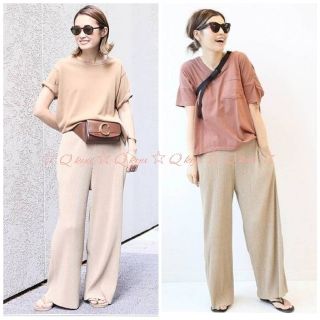 アパルトモンドゥーズィエムクラス(L'Appartement DEUXIEME CLASSE)の新品タグ付☆ ドゥズィーエムクラス リブパンツ ☆ PLEATS PANTS(カジュアルパンツ)