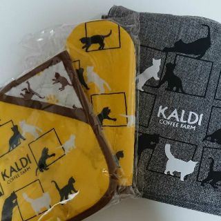 カルディ(KALDI)の《3点セット》カルディ ネコバッグ ミトン 鍋敷き(キッチン小物)