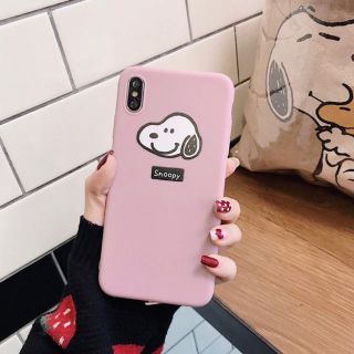 スヌーピー(SNOOPY)の★新品 送料無料★スヌーピーのiPhone XR用ケース ピンク(iPhoneケース)