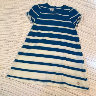 プチバトー(PETIT BATEAU)のプチバトー ブルーボーダーワンピース 36m 中古(ワンピース)