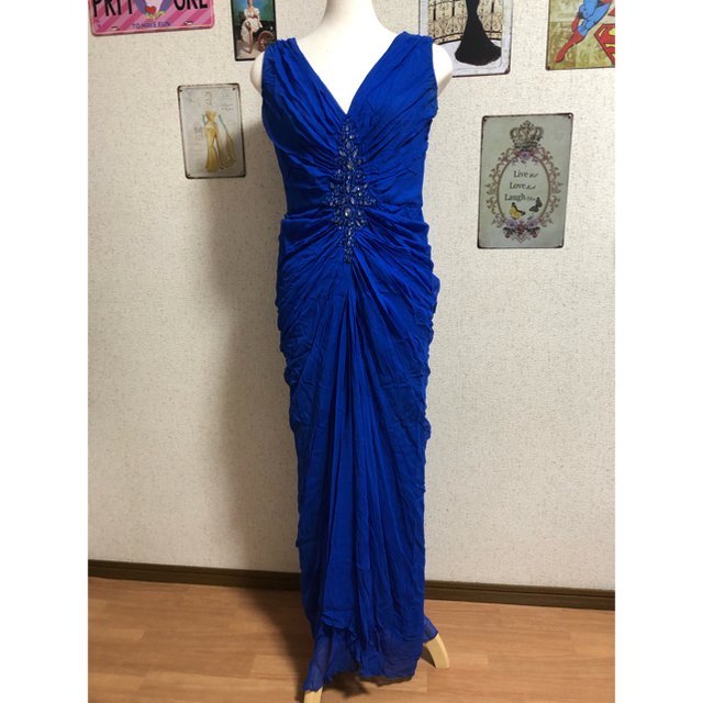 TADASHI SHOJI(タダシショウジ)の訳あり 4 タダシショージ ワンピース ドレス ブルー　ロング レディースのワンピース(ロングワンピース/マキシワンピース)の商品写真