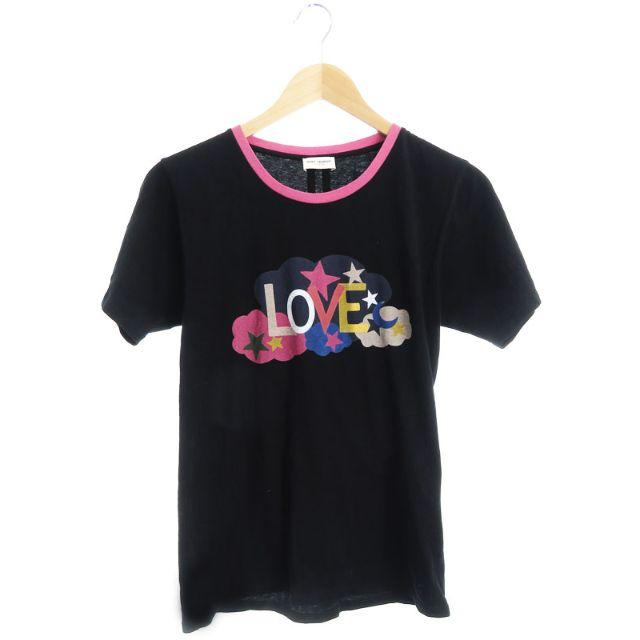 正規品 サンローランパリ LOVE 半袖Tシャツ 黒 ブラック ピンク レディー