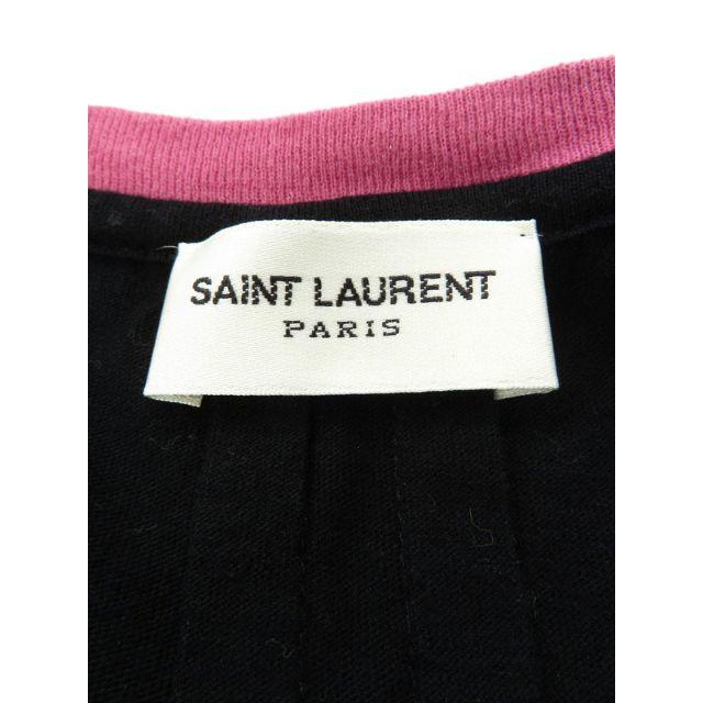 Saint Laurent(サンローラン)の正規品 サンローランパリ LOVE 半袖Tシャツ 黒 ブラック ピンク レディー レディースのトップス(Tシャツ(半袖/袖なし))の商品写真