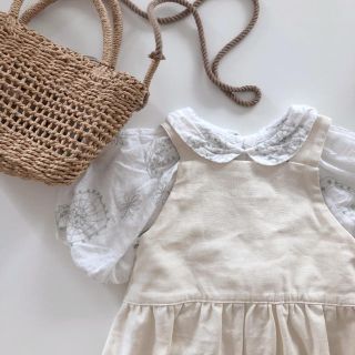 ザラキッズ(ZARA KIDS)の最終SALE★バックリボンサロペット(White)(ロンパース)