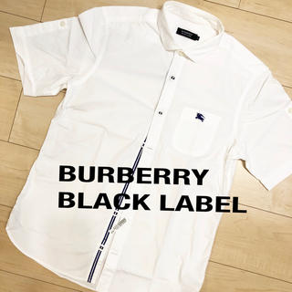 バーバリーブラックレーベル(BURBERRY BLACK LABEL)のバーバリー ブラックレーベル 白 シャツ ボーダーライン 2 M メンズ 半袖(シャツ)