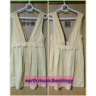 アースミュージックアンドエコロジー(earth music & ecology)の△earthmusic&ecology　ワンピース　ベージュ系のイエロー(ミニワンピース)