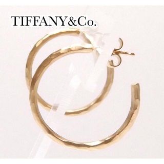 ティファニー(Tiffany & Co.)のTIFFANY ティファニー K18YG ハマード フープ ピアス(ピアス)