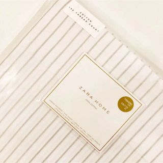 ザラホーム(ZARA HOME)の新品 ZARA HOME ザラホーム メタリックストライプ フラットシーツ(シーツ/カバー)