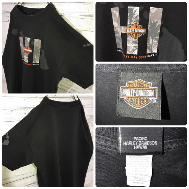 Harley Davidson(ハーレーダビッドソン)の【レア】ハーレーダビッドソン☆ビッグロゴ ブラック Tシャツ HAWAII メンズのトップス(Tシャツ/カットソー(半袖/袖なし))の商品写真