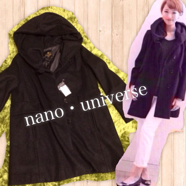 nano・universe(ナノユニバース)のナノ＊ドレープフードコート(新品タグ付き レディースのジャケット/アウター(ロングコート)の商品写真
