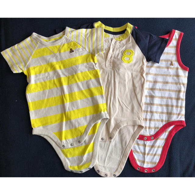 babyGAP(ベビーギャップ)のbabygap ロンパース 3点まとめ売り セット キッズ/ベビー/マタニティのベビー服(~85cm)(ロンパース)の商品写真