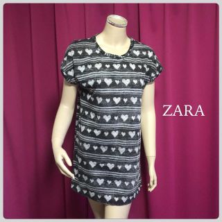 ザラ(ZARA)のZARA♡ハート柄Tシャツワンピ(ミニワンピース)