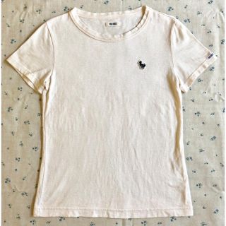 ピンクハウス(PINK HOUSE)のピンクハウス アヒル刺しゅうのワンポイントTシャツ キナリ Mサイズ(Tシャツ(半袖/袖なし))