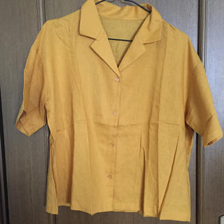 ジーユー(GU)のリネンブレンドオープンカラーシャツ(シャツ/ブラウス(半袖/袖なし))