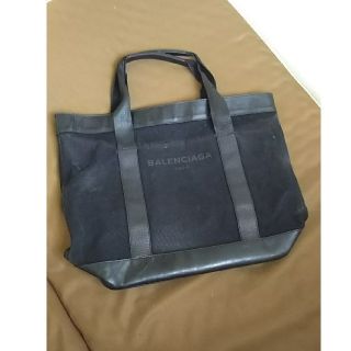 バレンシアガ(Balenciaga)のバレンシアガ ネイビーカバ キャンバス レザー トートバッグ(トートバッグ)