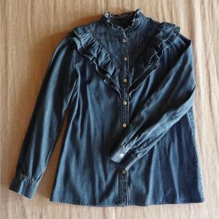 アーペーセー(A.P.C)の【新品】A.P.C デニムフリルシャツ &布巾着袋(シャツ/ブラウス(長袖/七分))