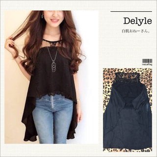 デイライルノアール(Delyle NOIR)のDelyle♡レース×ジョーゼットアシメトリーチュニック(チュニック)