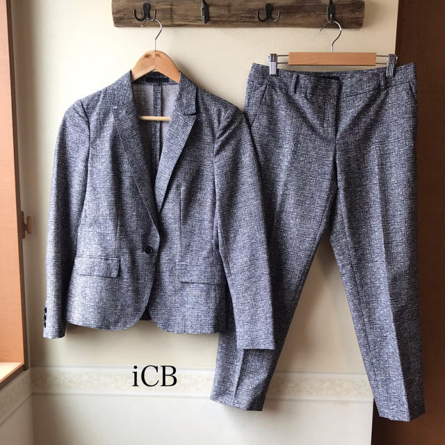 iCB レディース パンツスーツ ジャケットM パンツL サマースーツ